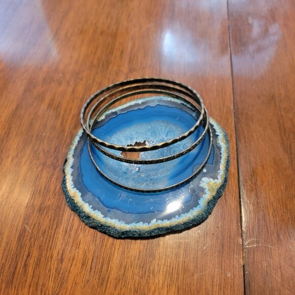 BOHO 3 PC Antiqued Bronze Bangle Bracelet Set - Picture 6 of 8